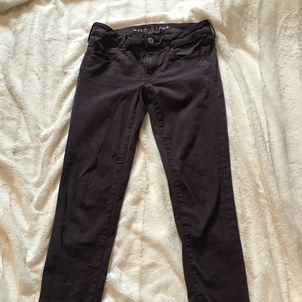 American Eagle dusty purple skinny jeans